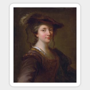 Portrait of a Lady, said to be Louise Julie de Nesle, Comtesse de Mailly - Alexis Grimou Sticker